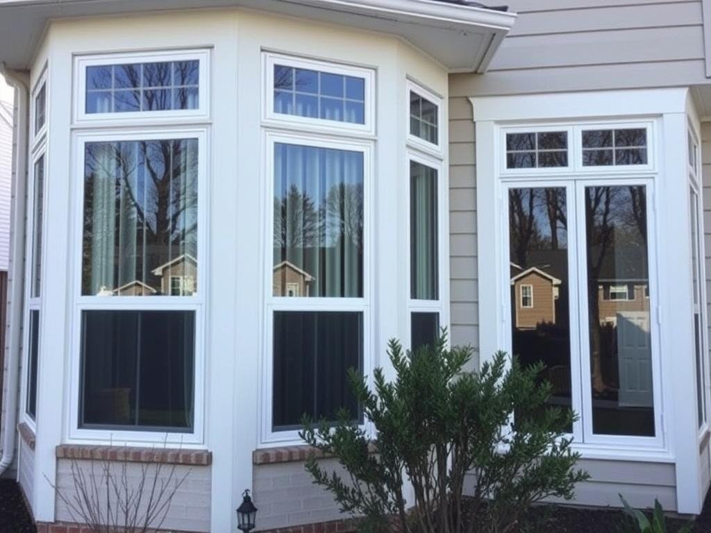 Newly installed safety glass windows in an Arlington, VA family home