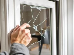 Technician replacing just the glass in a window frame that's in good condition