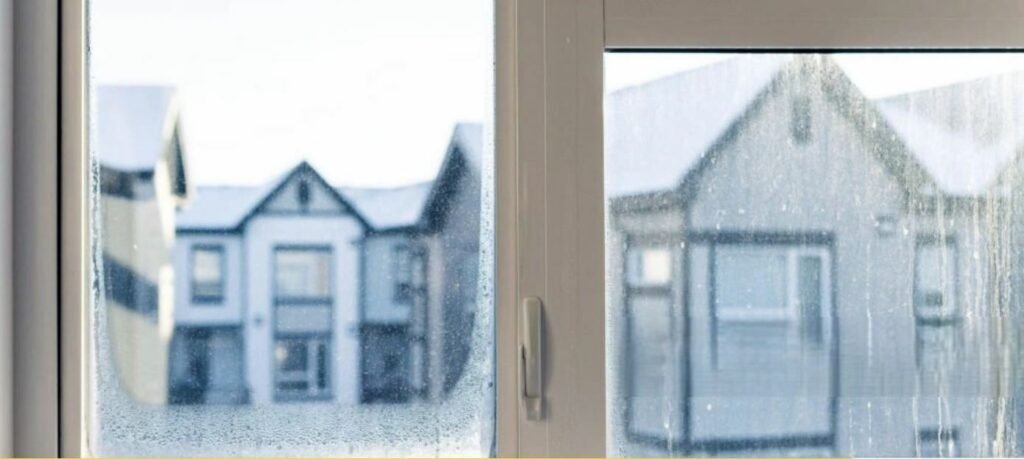 Foggy window before glass repair Annandale VA service