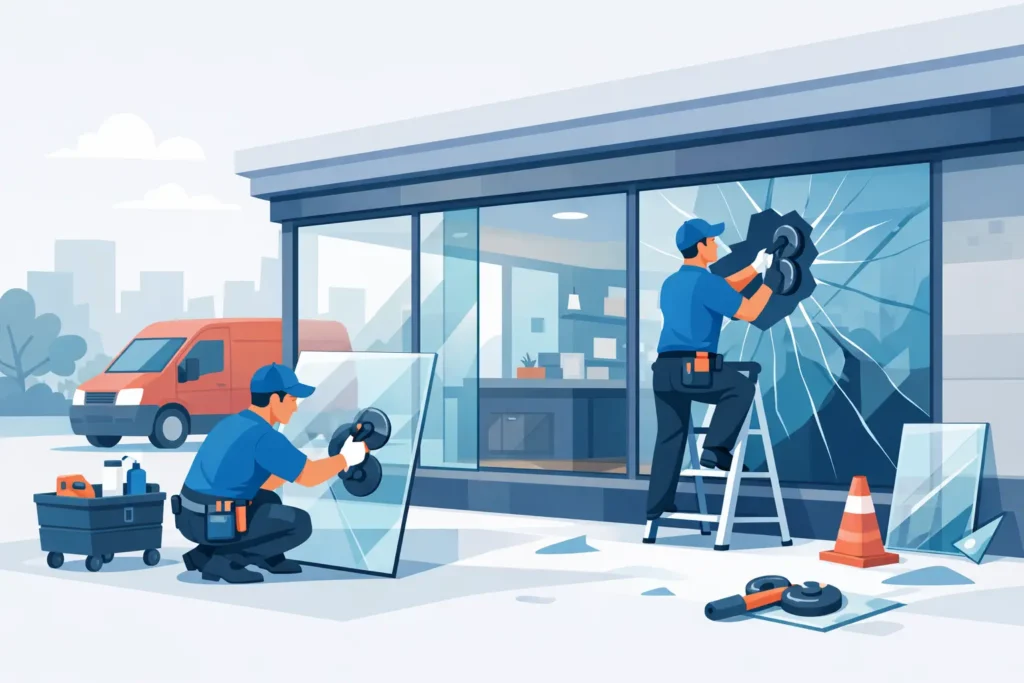 Commercial Storefront Glass Repair Done Fast