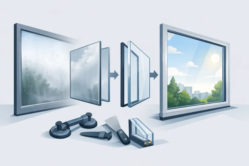 Foggy Double Pane Glass Replacement Options