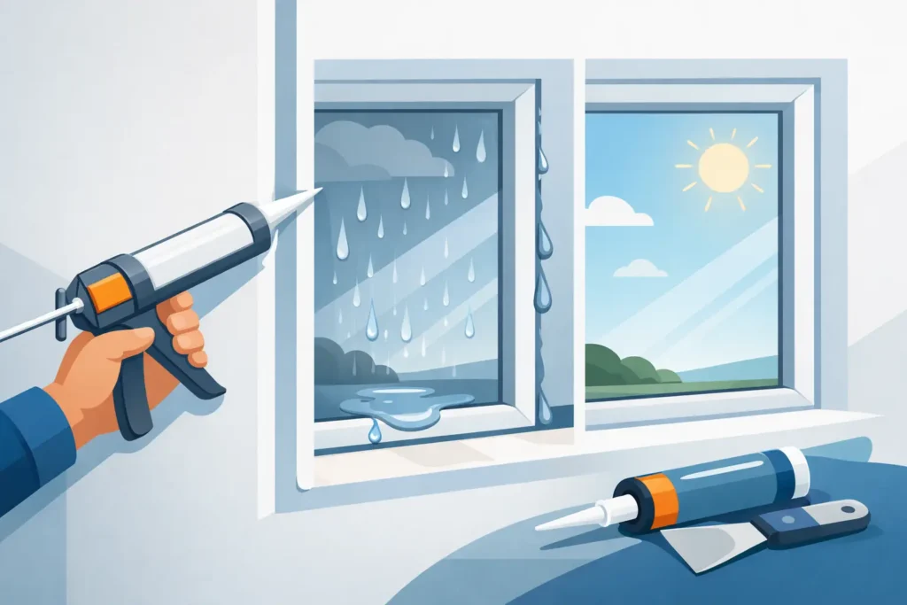 Window Caulking Leak Repair That Stops Water